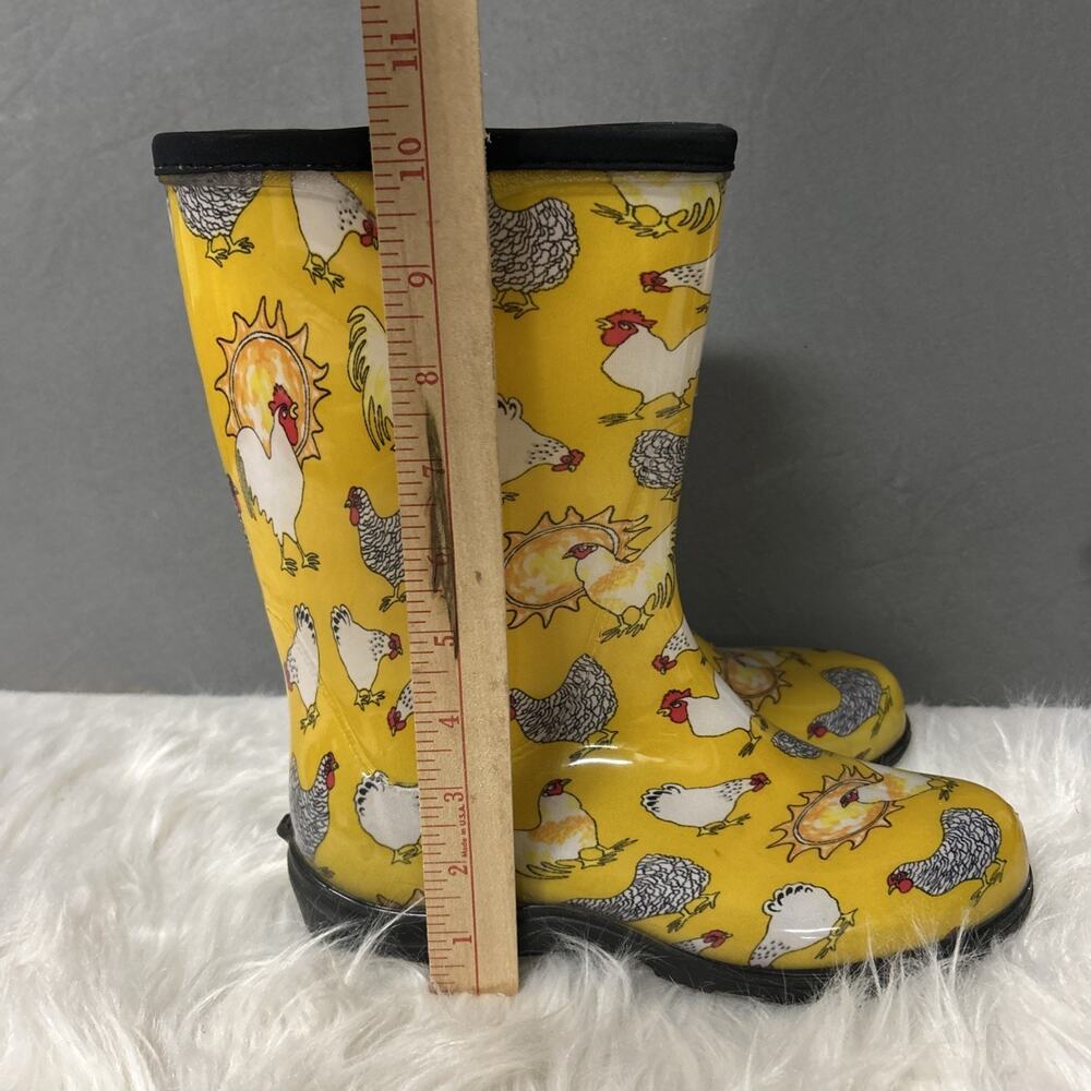 Sloggers Women's Rain & Garden Boots US 8 Chickens Daffodil Yellow Cottagecore - Picture 5 of 5